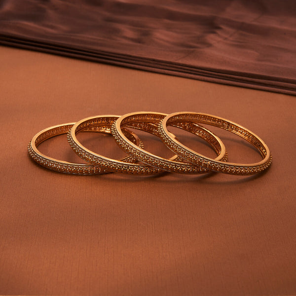 223650 Antique Plain Gold Bangles With Gold Plating