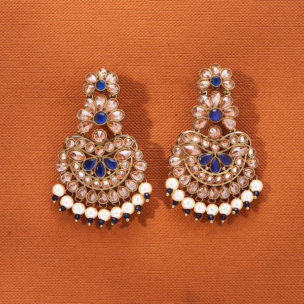 223680 Antique Moti Earring With Mehndi Plating