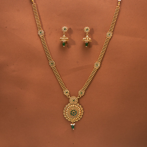 223723 Antique Long Necklace With Gold Plating