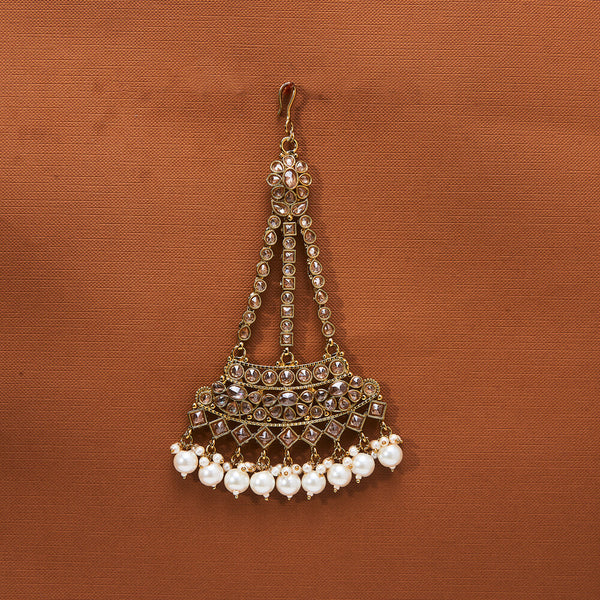 223727 Antique Pearl Pasa With Mehndi Plating