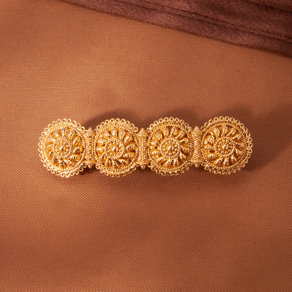 223743 Antique Plain Gold Hair Clip With Gold Plating