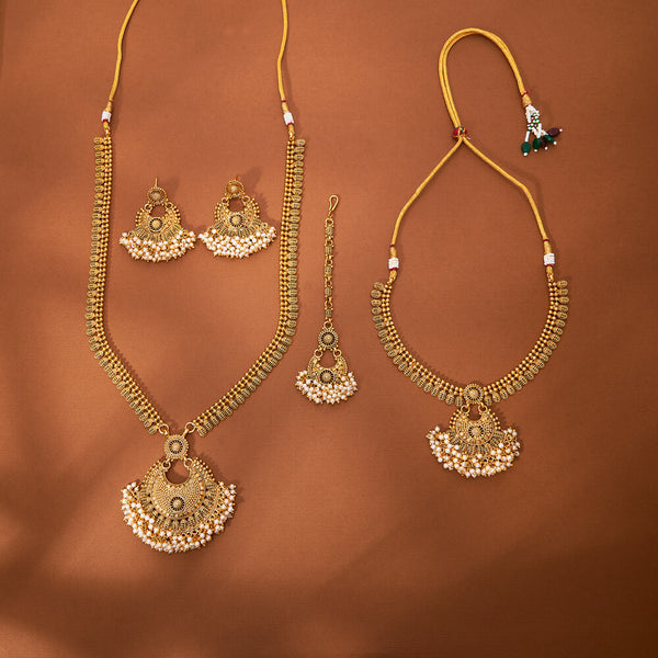 223809 Antique Combo Necklace Set With Gold Plating