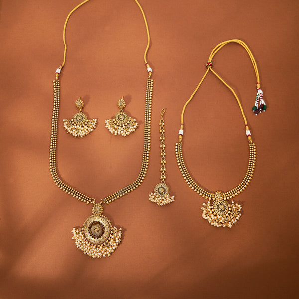 223810 Antique Combo Necklace Set With Gold Plating