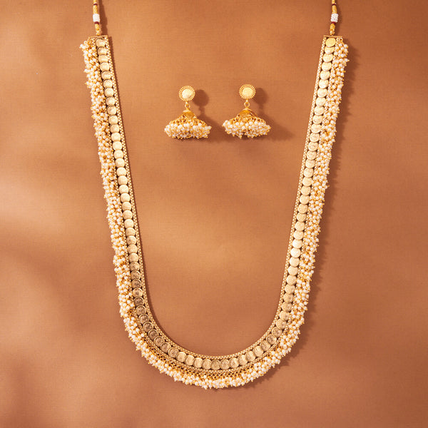 223812 Antique Pearl Necklace With Gold Plating