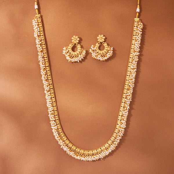 223813 Antique Moti Necklace With Gold Plating