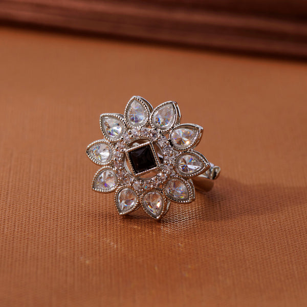 223839 Antique Adjustable Ring With Rhodium Plating