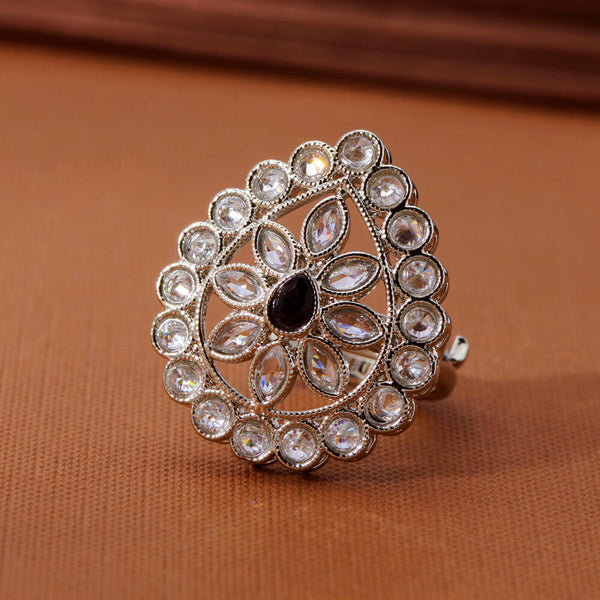 223840 Antique Adjustable Ring With Rhodium Plating