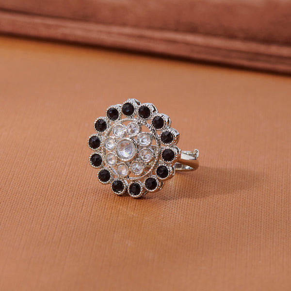 223842 Antique Adjustable Ring With Rhodium Plating