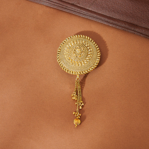 223891 Antique Plain Gold Brooch With Gold Plating