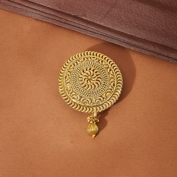 223893 Antique Plain Gold Brooch With Gold Plating