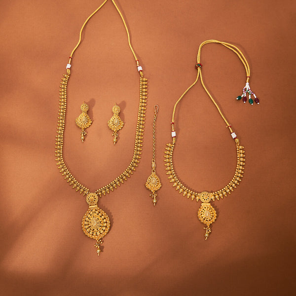 223942 Antique Combo Necklace Set With Gold Plating