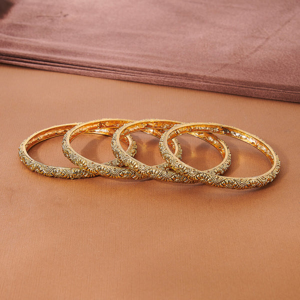 224026 Antique Plain Gold Bangles With Gold Plating