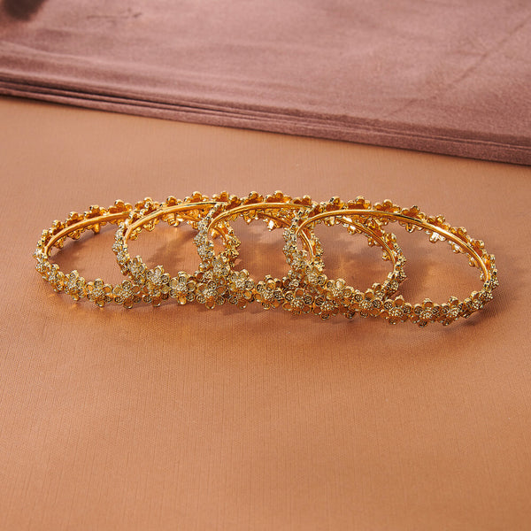 224068 Antique Plain Gold Bangles With Gold Plating