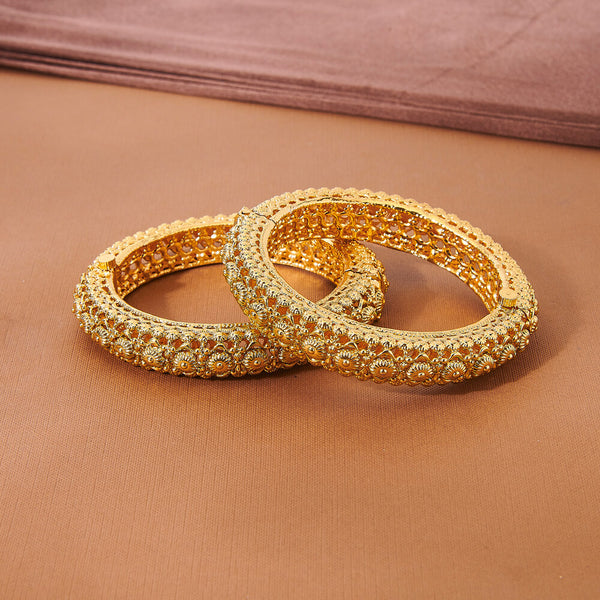 224070 Antique Openable Bangles With Gold Plating