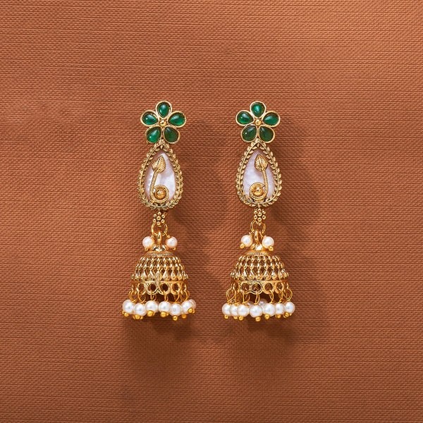 224111 Antique Pearl Earring With Gold Plating