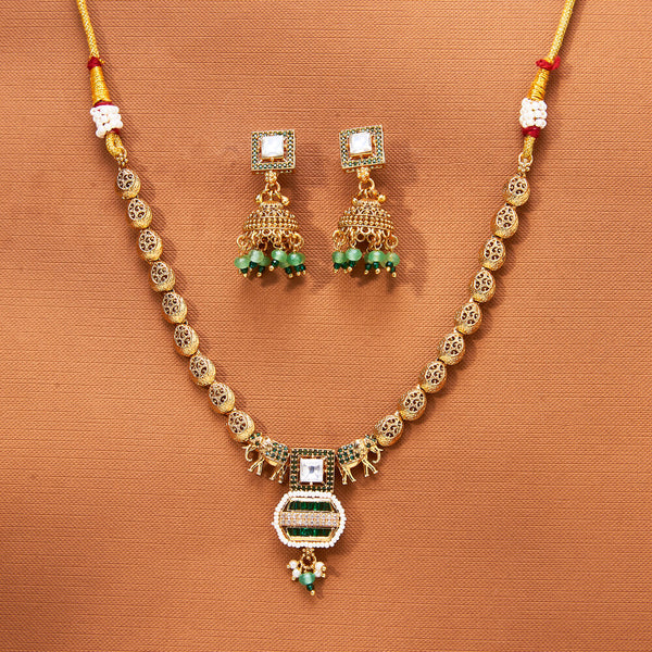 224128 Antique Classic Necklace With Gold Plating