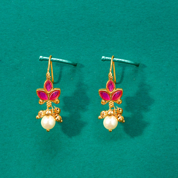 224215 Antique Pearl Earring With Gold Plating