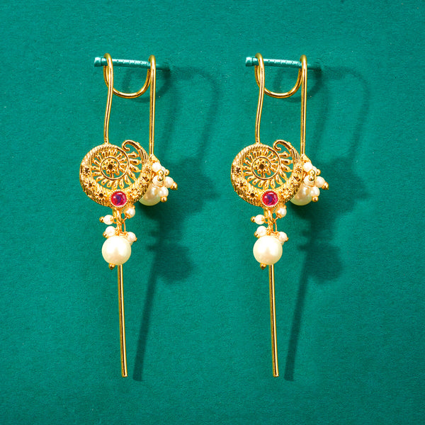 224220 Antique Pearl Earring With Gold Plating