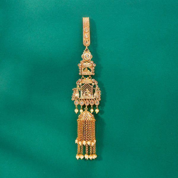 224266 Antique Pearl Jhuda With Gold Plating