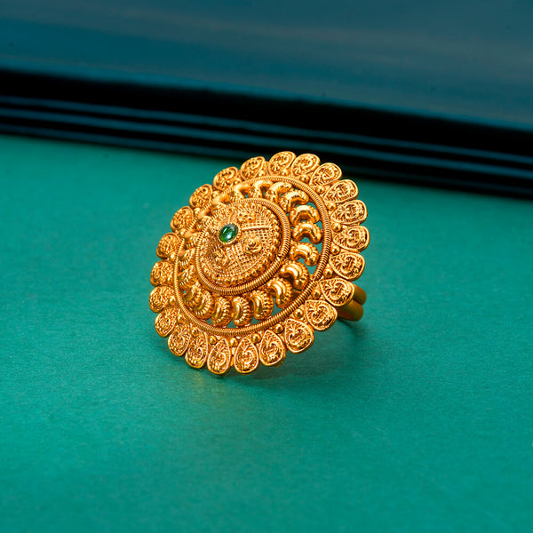 224304 Antique Adjustable Ring With Matte Gold Plating