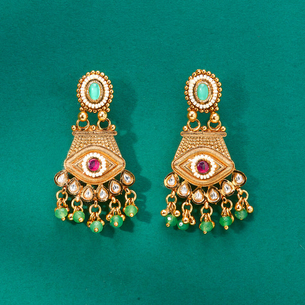 224331 Antique Classic Earring With Matte Gold Plating