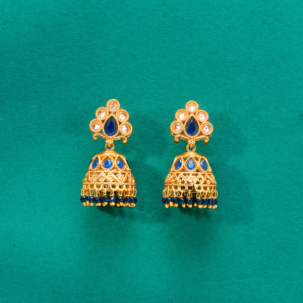 224448 Antique Jhumki With Gold Plating