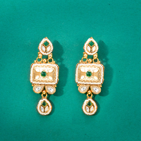 224673 Antique Meenakari Earring With Gold Plating