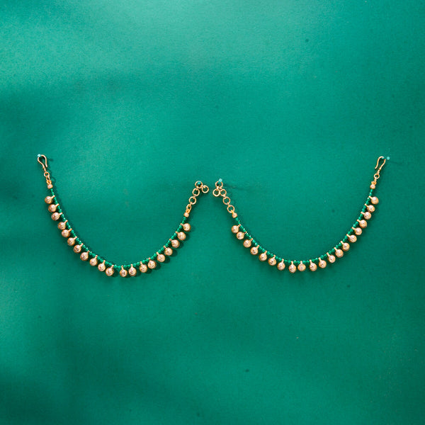 224711 Antique Pearl Ear Chain With Gold Plating