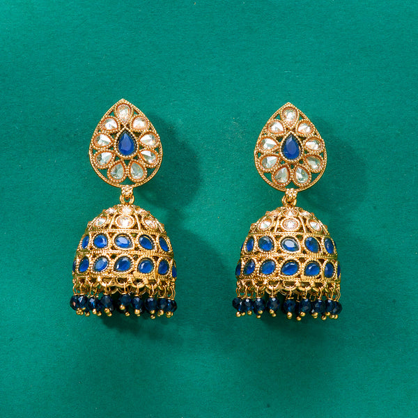 224851 Antique Jhumki With Mehndi Plating