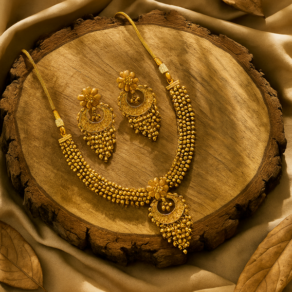 224960 Antique Classic Necklace With Matte Gold Plating