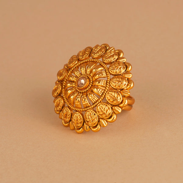 225069 Antique Adjustable Ring With Gold Plating