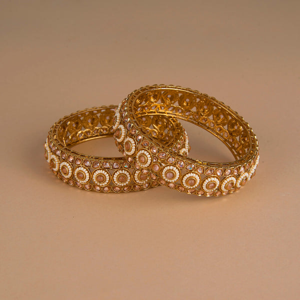 225077 Antique Classic Bangles With Mehndi Plating