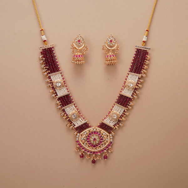 225081 Antique Classic Necklace Set With Gold Plating