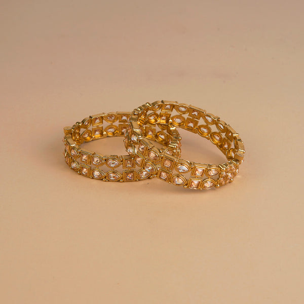 225291 Antique Openable Bangles With Mehndi Plating