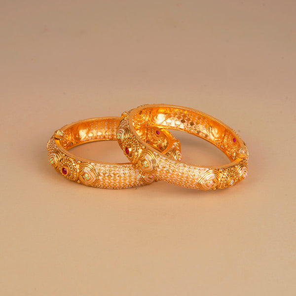 225379 Antique Meenakari Bangles With Matte Gold Plating