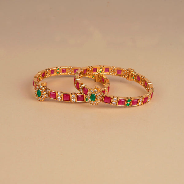 225392 Antique Openable Bangles With Gold Plating