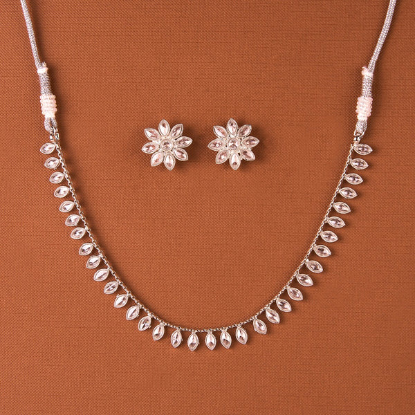 225580 Antique Classic Necklace Set With Rhodium Plating