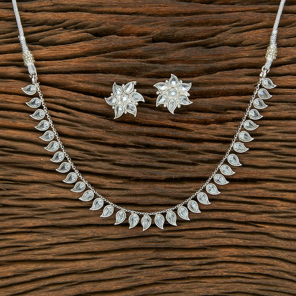 225582 Antique Delicate Necklace With Rhodium Plating