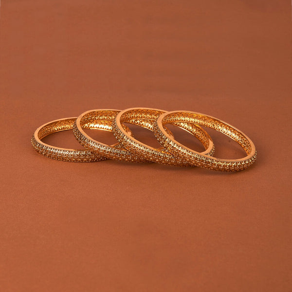 225606 Antique Plain Gold Bangles With Gold Plating