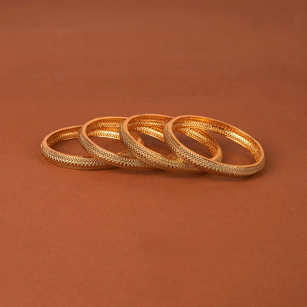 225607 Antique Plain Gold Bangles With Gold Plating