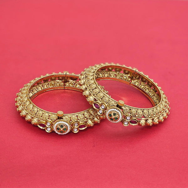 225616 Antique Openable Bangles With Gold Plating
