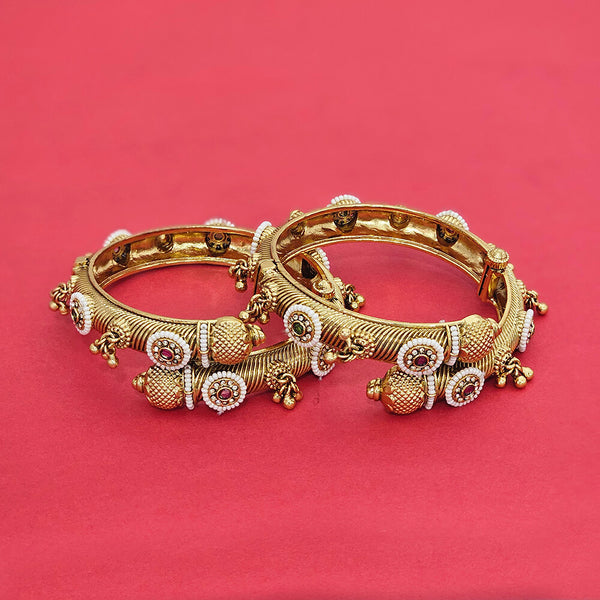 225617 Antique Openable Bangles With Gold Plating