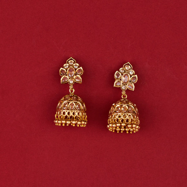225758 Antique Classic Jhumki With Gold Plating