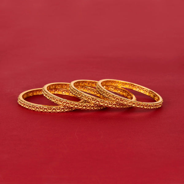 225791 Antique Plain Gold Bangles With Gold Plating