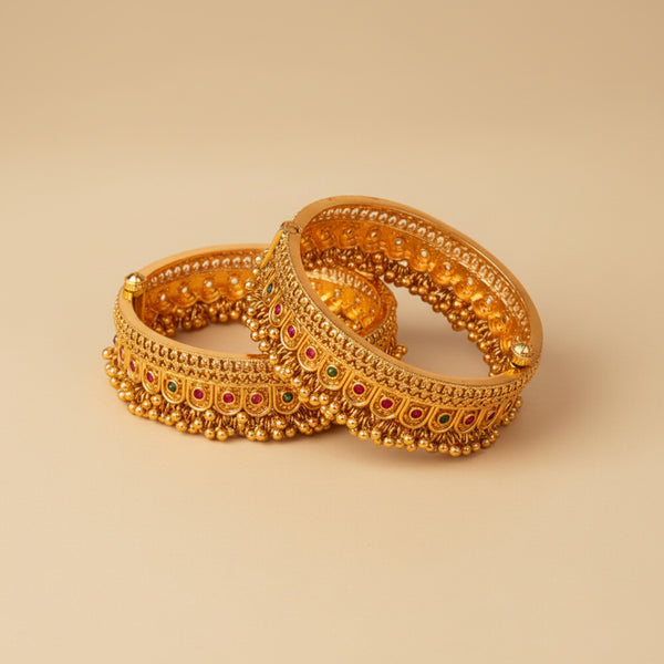 225885 Antique Openable Bangles With Gold Plating