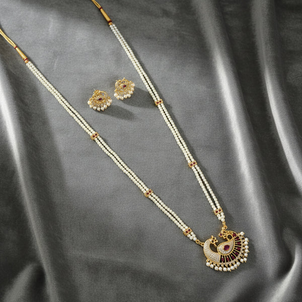 225967 Antique Peacock Pendant Set With Gold Plating