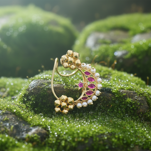 225978 Antique Pressing Nose Ring With Gold Plating