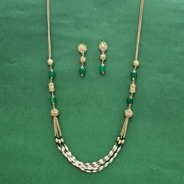 226026 Antique Mala Necklace With Gold Plating