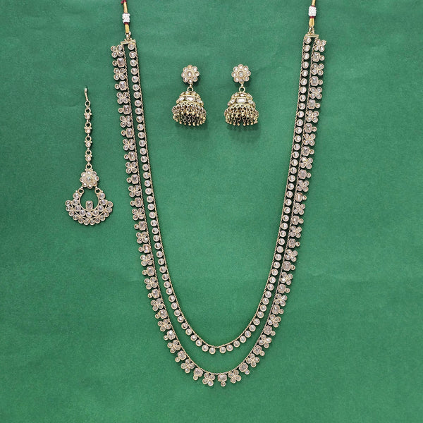 226055 Antique 2 Line Necklace With Mehndi Plating