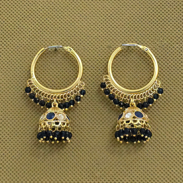 226087 Antique Bali Jhumki With Gold Plating